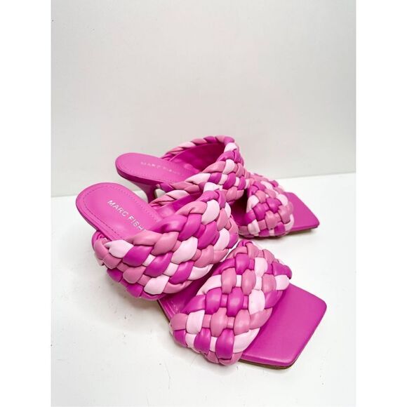 Marc Fisher Shoes Womens Size 6.5 Barbie Pink Toree Slip On Heeled Sandals - Picture 4 of 9